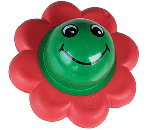 LEGO Grön Primo Blomma Topp med Ansikte och Röd Kronblad