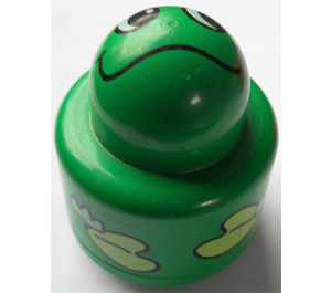 LEGO Green Primo Round Rattle 1 x 1 Brick with Frog Pattern (31005)