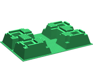 LEGO Vert Raised Plaque de Base 32 x 48 x 6 avec Quatre Coin des trous (30271)