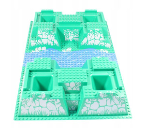 LEGO Verde Rialzato Base 32 x 48 x 6 con Quattro Angolo Fori con River Modello (30271)