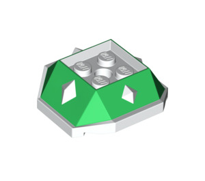 LEGO Grün Shell mit Weiß Spikes (67931)