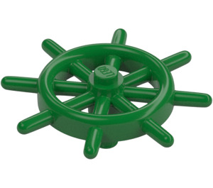 LEGO Green Ship Wheel with Unslotted Pin (4790 / 52395)