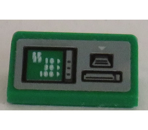 LEGO Green Slope 1 x 2 (31°) with ATM Terminal Sticker (85984)