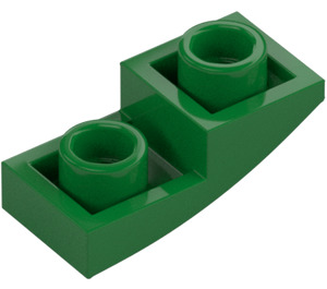 LEGO Verde Pendenza 1 x 2 Curvo Invertito (24201)