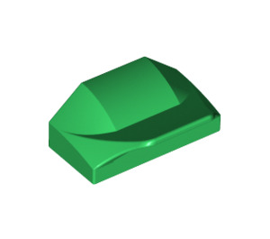 LEGO Green Slope 1 x 2 x 0.7 Curved with Fin (47458 / 81300)