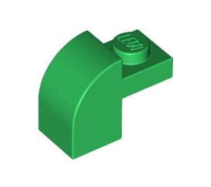 LEGO Green Slope 1 x 2 x 1.3 Curved with Plate (6091 / 32807)