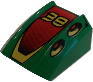 LEGO Verde Pendenza 1 x 2 x 2 Curvo con Number 38 (30602 / 43406)