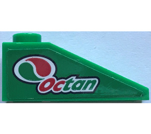 LEGO Groen Helling 1 x 3 (25°) met "Octan" en logo - Links Sticker (4286)