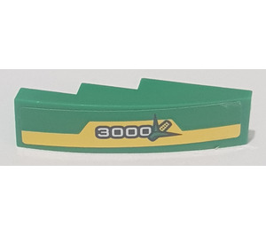 LEGO Green Slope 1 x 4 Curved with 3000 and corn on cob-left Sticker (11153)