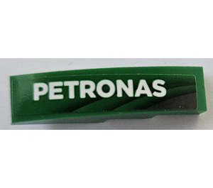 LEGO Grønn Skråning 1 x 4 Buet med 'PETRONAS' (Model Høyre) Klistremerke (11153)