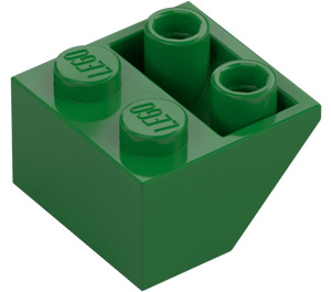 LEGO Groen Helling 2 x 2 (45°) Omgekeerd met platte afstandsring eronder (3660)