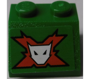 LEGO Green Slope 2 x 2 (45°) with World Racers Team Extreme Logo Sticker (3039)