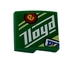 LEGO Green Slope 2 x 2 Curved with Blue 'Dra' and White 'Lloyd' (Model Left) Sticker (15068)