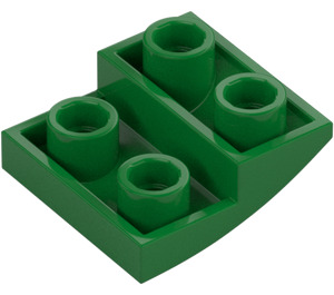 LEGO Grøn Skråning 2 x 2 x 0.7 buet Inverteret (32803)