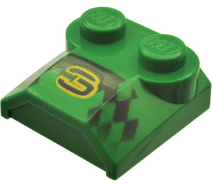 LEGO Vert Pente 2 x 2 x 0.7 Incurvé avec "3" sans extrémité incurvée (41855)