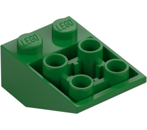 LEGO Zelená Sklon 2 x 3 (25°) Převrácený bez spojení mezi cvočky (3747)