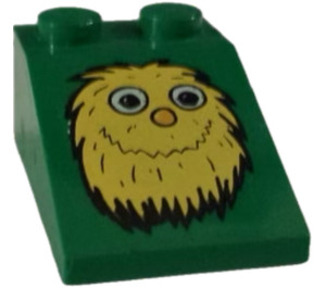 LEGO Vert Pente 2 x 3 (25°) avec McDonald's Jaune Monster Affronter avec surface lisse (30474)