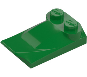 LEGO Grön Backe 2 x 3 x 0.7 Böjd med Vinge (47456 / 55015)