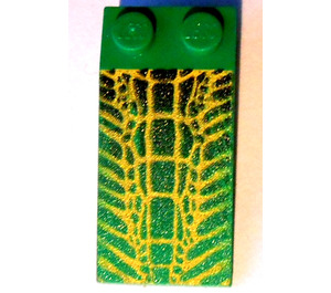 LEGO Green Slope 2 x 4 (18°) with Crocodile Scales (30363)
