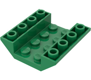 LEGO Zielony Nachylenie 4 x 4 (45°) Podwójnie Odwrotny z Open Centrum (Bez dziur) (4854)