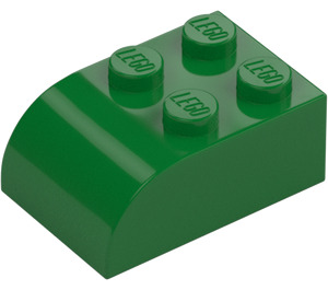 LEGO Groen Helling Steen 2 x 3 met Gebogen bovenkant (6215)