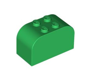 LEGO Vert Pente Brique 2 x 4 x 2 Incurvé (4744)