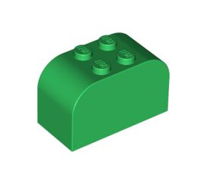 LEGO Verde Pendenza Mattoncino 2 x 4 x 2 Curvo (4744)