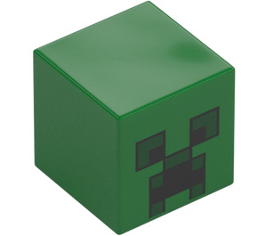 LEGO Verde Quadrato Minifigure Testa con Creeper Viso (20275 / 28275)