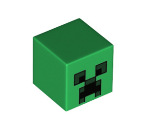 LEGO Green Square Minifigure Head with Minecraft Creeper Face (20275 / 28275)