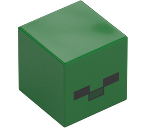 LEGO Green Square Minifigure Head with Zombie Face (20049 / 28269)