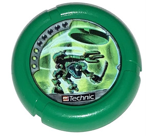 레고 녹색 Technic Bionicle 무기 Throwing 디스크 ~와 함께 Amazon / 밀림, 3 pips, Amazon throwing disk (32171)