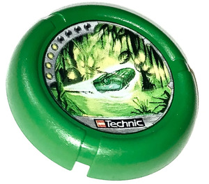 LEGO Green Technic Bionicle Weapon Throwing Disc with Flying Box in Swamp (32171)