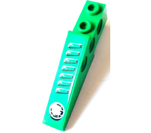 LEGO Green Technic Brick Wing 1 x 6 x 1.67 with Air Intake, Headlight (left) Sticker (2744)