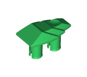 LEGO Green Technic Connector 1 x 2 with Two Pins and Stepped Wedge (47501)