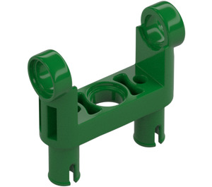 LEGO Grønn Technic Kobling Toggle Joint Glatt Dobbel med 2 Stifter (48496 / 65746)