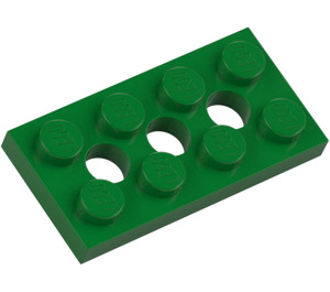 LEGO Green Technic Plate 2 x 4 with Holes (3709)