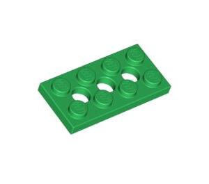 LEGO Green Technic Plate 2 x 4 with Holes (3709)