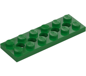 LEGO Green Technic Plate 2 x 6 with Holes (32001)