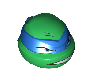 LEGO Green Teenage Mutant Ninja Turtles Head with Leonardo Blue Mask and Scowl (17504)