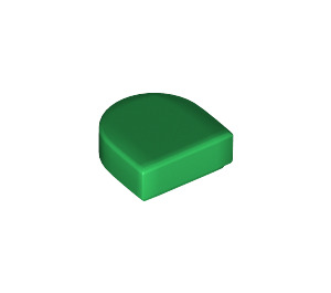 LEGO Grün Fliese 1 x 1 Hälfte Oval (24246 / 35399)