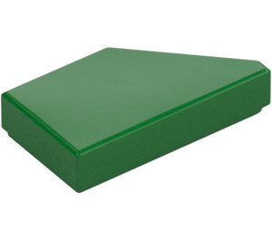 LEGO Green Tile 1 x 2 45° Angled Cut Left (5091)