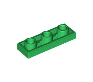 LEGO Grün Fliese 1 x 3 Invertiert mit Loch (35459)