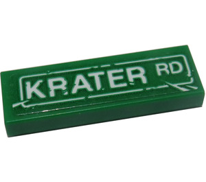 LEGO Vert Tuile 1 x 3 avec 'KRATER RD' Autocollant (63864)