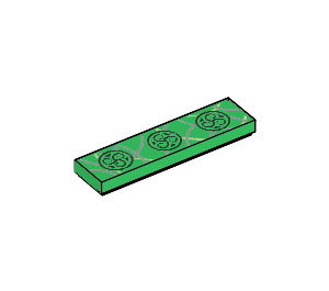 LEGO Groen Tegel 1 x 4 met Green Robes (1387 / 2431)