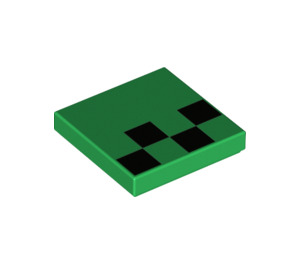 LEGO Green Tile 2 x 2 with 4 Black Pixels with Groove (3068 / 39851)