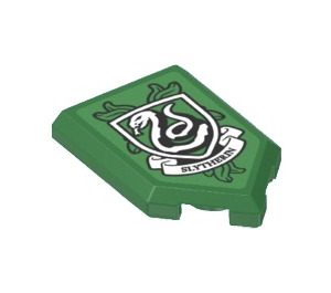 LEGO Green Tile 2 x 3 Pentagonal with HP 'SLYTHERIN' House Crest Sticker (22385)