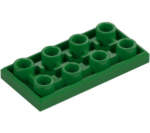 LEGO Vihreä Laatta 2 x 4 Käänteinen (3395)