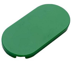 LEGO Green Tile 2 x 4 with Rounded Ends (66857)