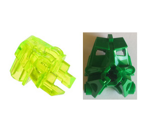 LEGO Green Toa Head with Transparent Neon Green Toa Eyes/Brain Stalk