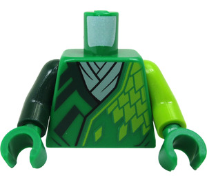 LEGO Verde Torso con Lima Scales y Blanco Bufanda (973 / 76382)